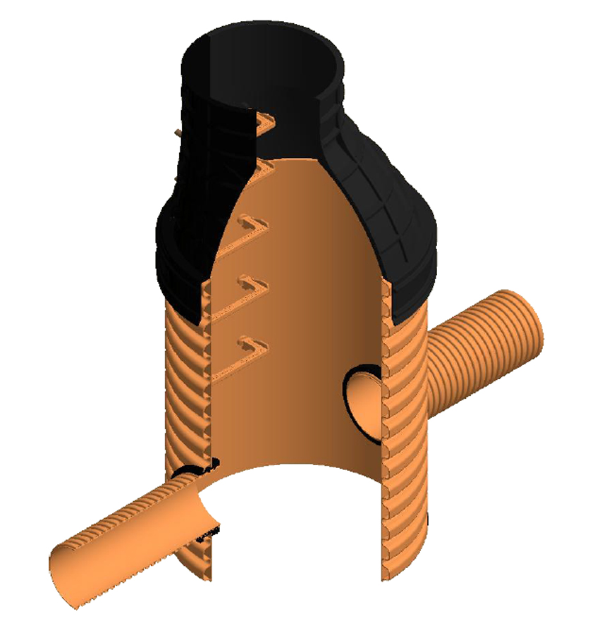 Pozo SANECOR® DN1200 sin base/colectores hasta DN630  (con pates) H=2 m